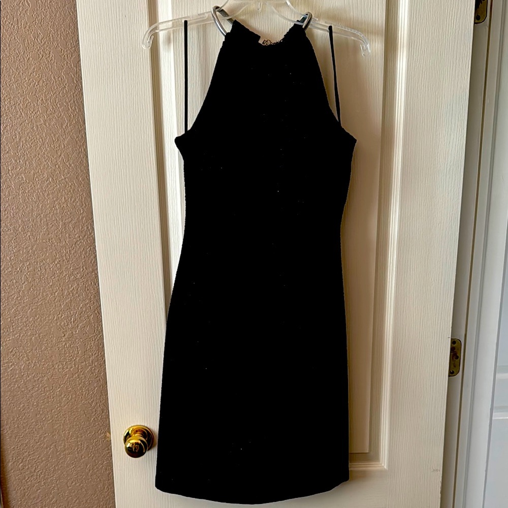 Eliza J Black Sleeveless Halter Sheath Dress